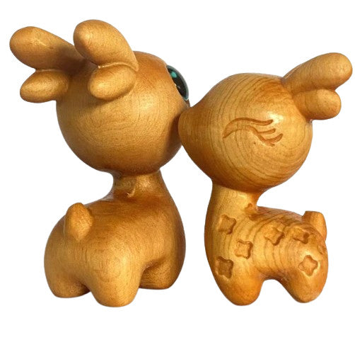 Miniature Carvings of Cute Deer Statues for Decoration